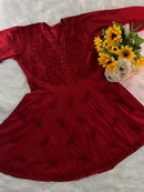 Luxe Wine Gharara 3pc Set - Chikankari official