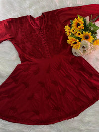 Luxe Wine Gharara 3pc Set - Chikankari official