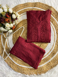 Luxurious Crafted Ghasspatti Chikankari Kurti with plazzo - Chikankari official