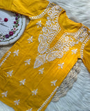 Luxurious feels Cotton Short Tops - Chikankari official