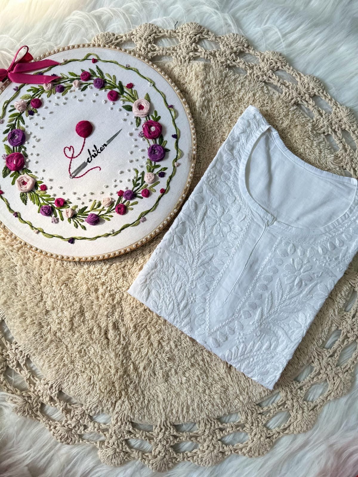 Luxurious feels Cotton Short Tops - Chikankari official