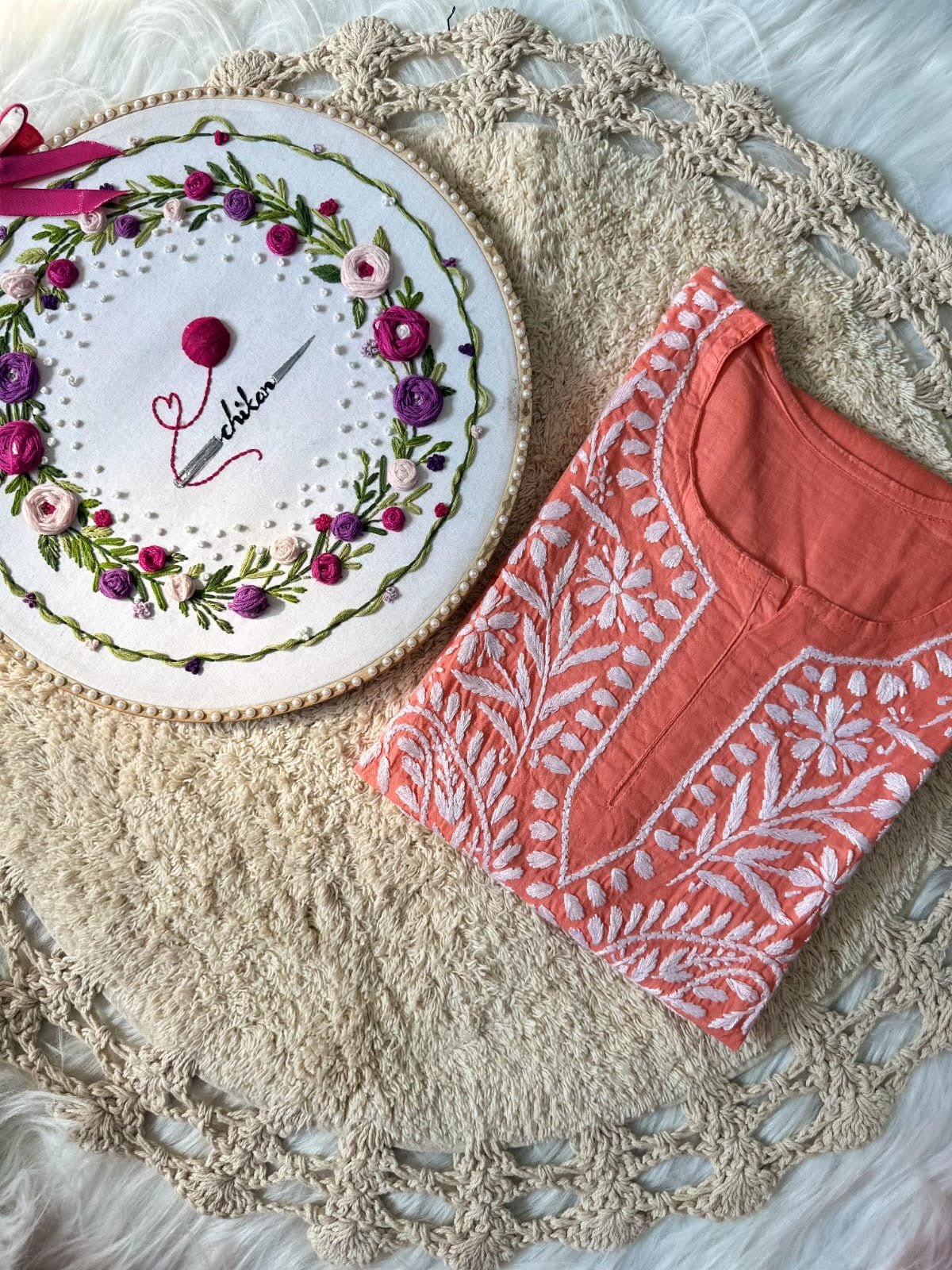 Luxurious feels Cotton Short Tops - Chikankari official
