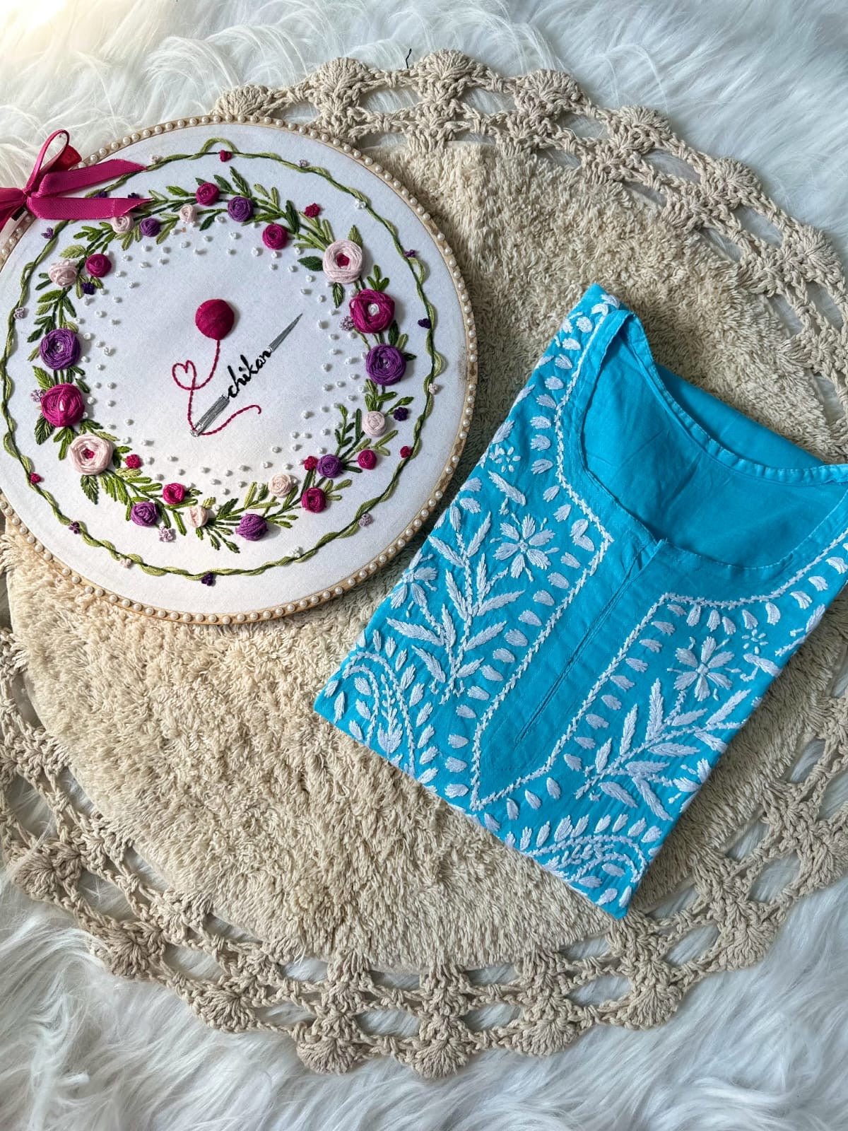 Luxurious feels Cotton Short Tops - Chikankari official