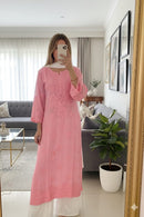 Luxury Creap 3d Work kurta - Chikankari official