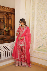 Luxury Designer Gharara 3pc Set - Chikankari official