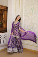 Luxury Designer Gharara 3pc Set - Chikankari official