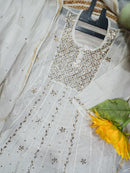Malchandri gown and duptta set Badlands work Mukesh work - Chikankari official