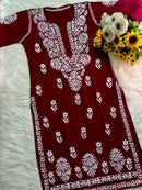 Minimal Lightweight ghaspatti rayon set - Chikankari official