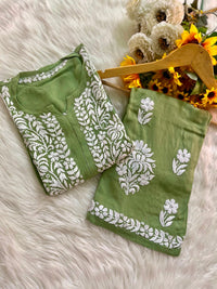 Minimal Lightweight ghaspatti rayon set - Chikankari official