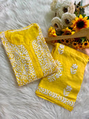 Minimal Lightweight ghaspatti rayon set - Chikankari official
