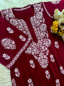 Minimal Lightweight ghaspatti rayon set - Chikankari official