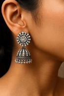 Mirror Bloom Floral Jhumka – Multicolor Sparkle Edition - Chikankari official