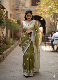 Mitali pure organza silk Saree - Chikankari official