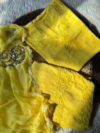modaal cotton farshi shalwar set with dupatta - Chikankari official
