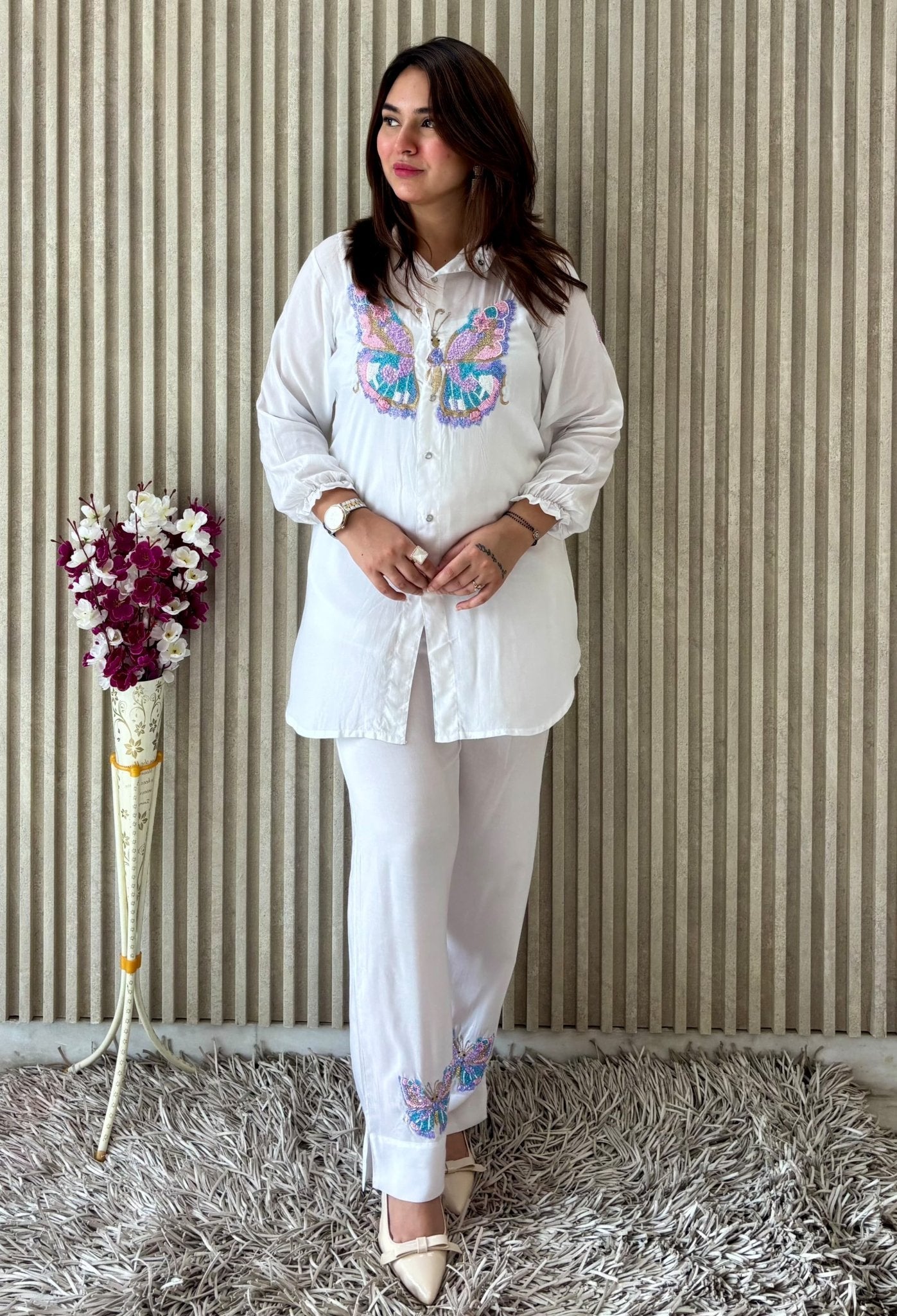 Modal Aari Zarsozi Work Co - ord set - Chikankari official