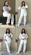 Modal Aari Zarsozi Work Co - ord set - Chikankari official