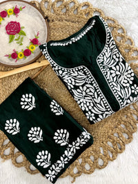 Modal big Buta embroidered Kurta & Plazzo - Chikankari official
