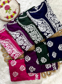 Modal big Buta embroidered Kurta & Plazzo - Chikankari official