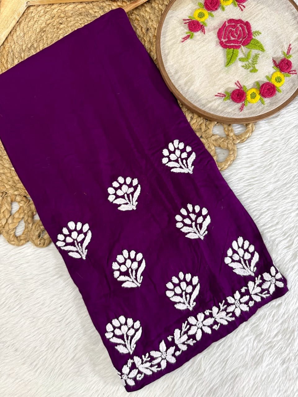 Modal big Buta embroidered Kurta & Plazzo - Chikankari official