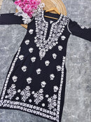 Modal Black Chikankari Kurti - Chikankari official