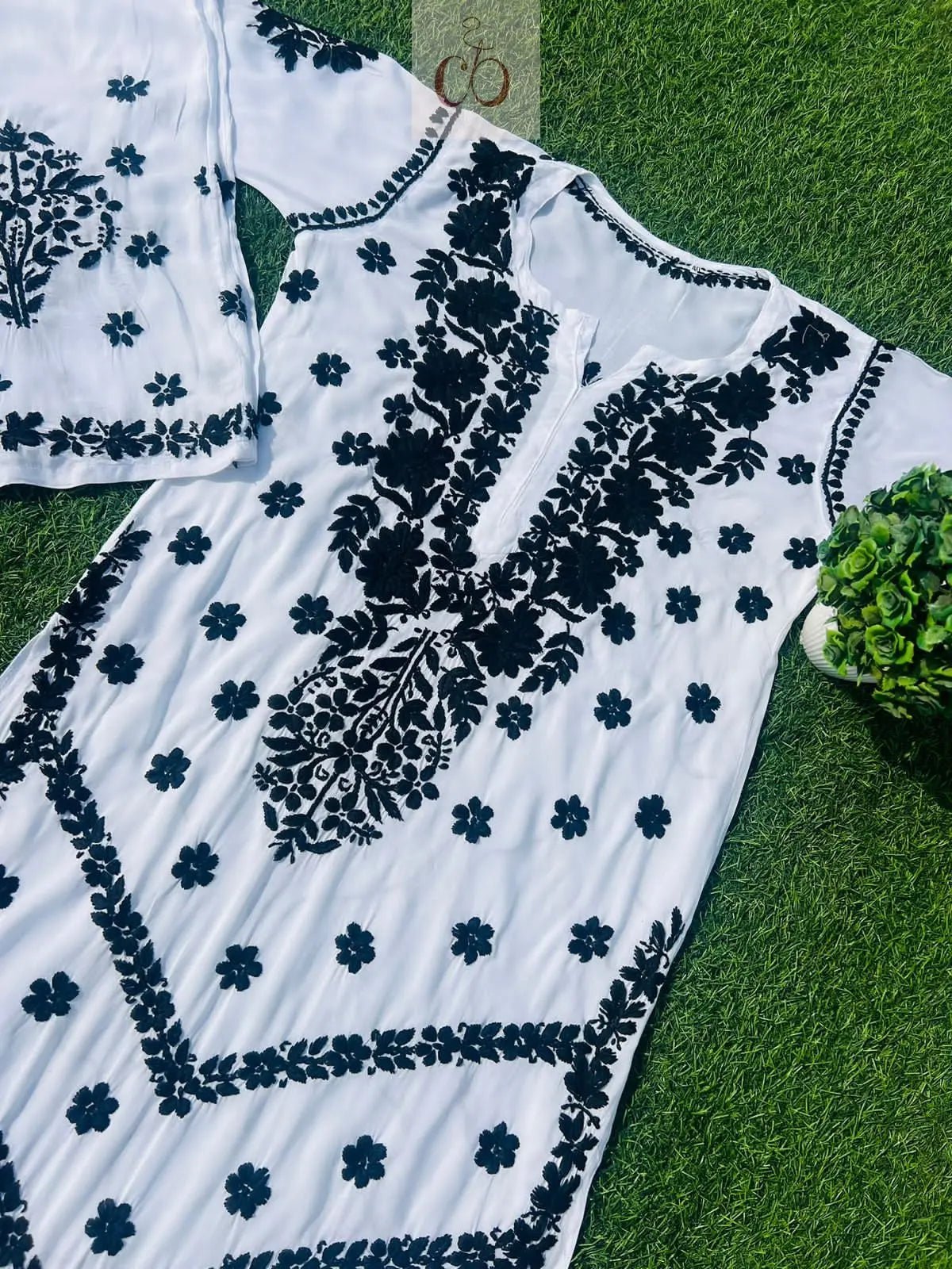 Modal Chikankari Plazo Set