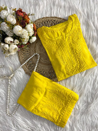 Modal Co - ord butter soft crafted Set - Chikankari official