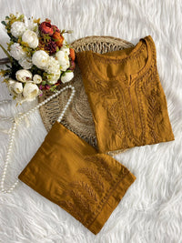 Modal Co - ord butter soft crafted Set - Chikankari official