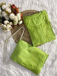 Modal Co - ord butter soft crafted Set - Chikankari official