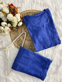 Modal Co - ord butter soft crafted Set - Chikankari official