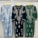 Modal cotton Big flower buta kurta - Chikankari official