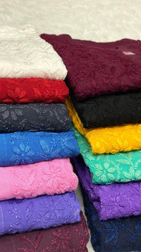 Modal cotton chikankari buta in fresh shades - Chikankari official