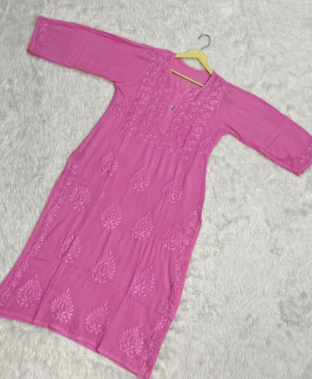 Modal cotton chikankari buta in fresh shades - Chikankari official