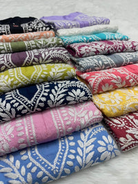 Modal Cotton Chikankari Kurtis Fresh Stocks - Chikankari official