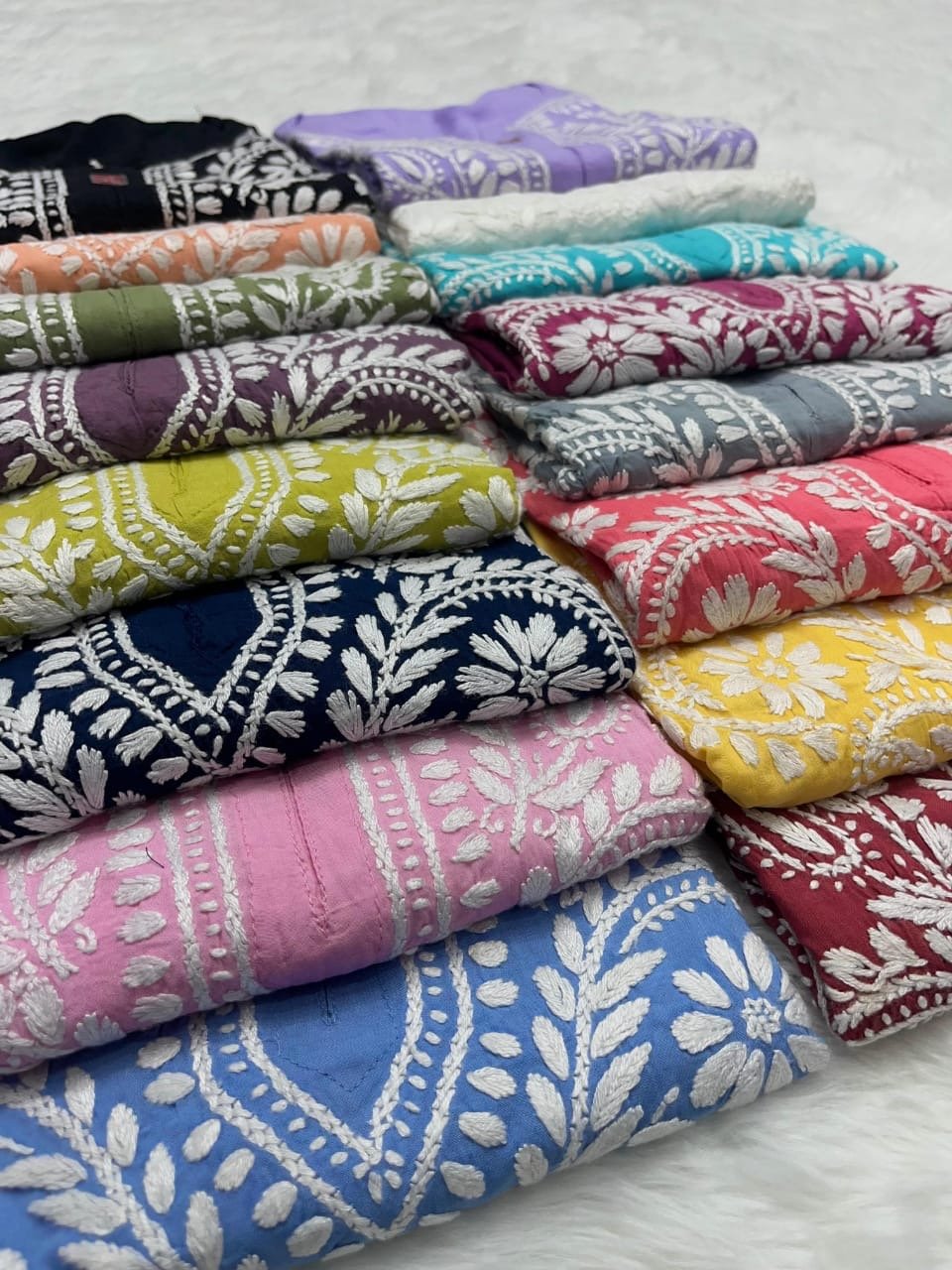 Modal Cotton Chikankari Kurtis Fresh Stocks - Chikankari official