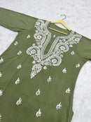 Modal Cotton Chikankari Kurtis Fresh Stocks - Chikankari official
