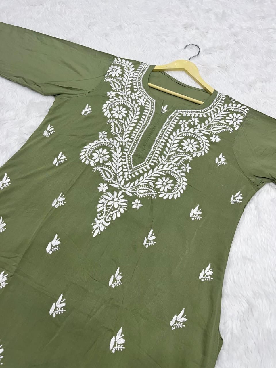 Modal Cotton Chikankari Kurtis Fresh Stocks - Chikankari official