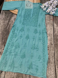 Modal Cotton Dyed Kurtis - Chikankari official