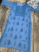 Modal Cotton Dyed Kurtis - Chikankari official