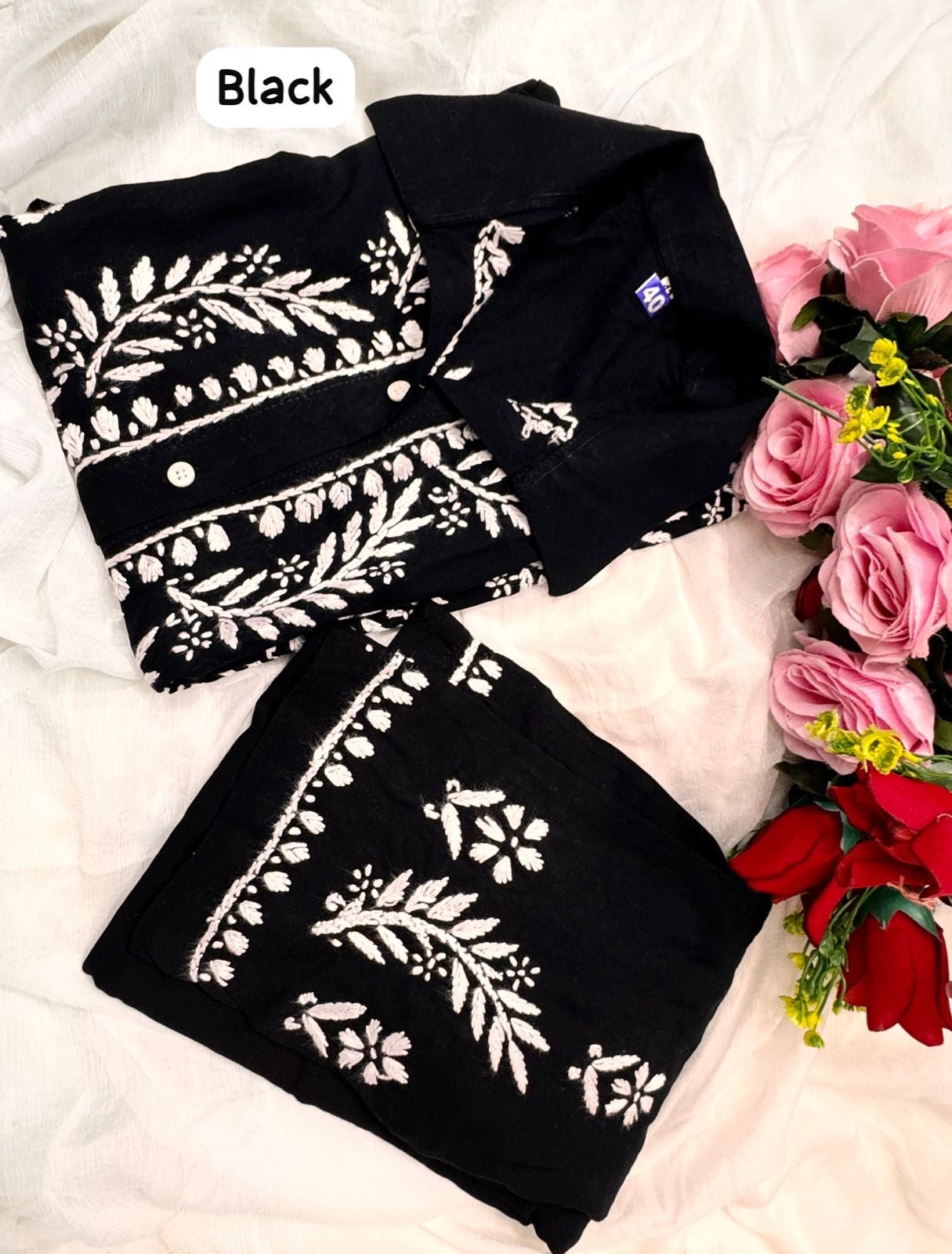 Modal Cotton Fine Embroidery Work Stylish Shirt Pant - Chikankari official