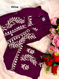 Modal Cotton Fine Embroidery Work Stylish Shirt Pant - Chikankari official