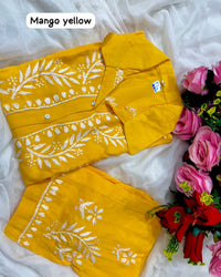 Modal Cotton Fine Embroidery Work Stylish Shirt Pant - Chikankari official