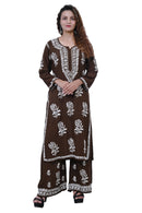 Modal Cotton Hand white thread embroidered Co - ord - Chikankari official