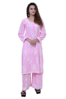 Modal Cotton Hand white thread embroidered Co - ord - Chikankari official