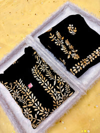 Modal cotton heavywork flowered set - Chikankari official