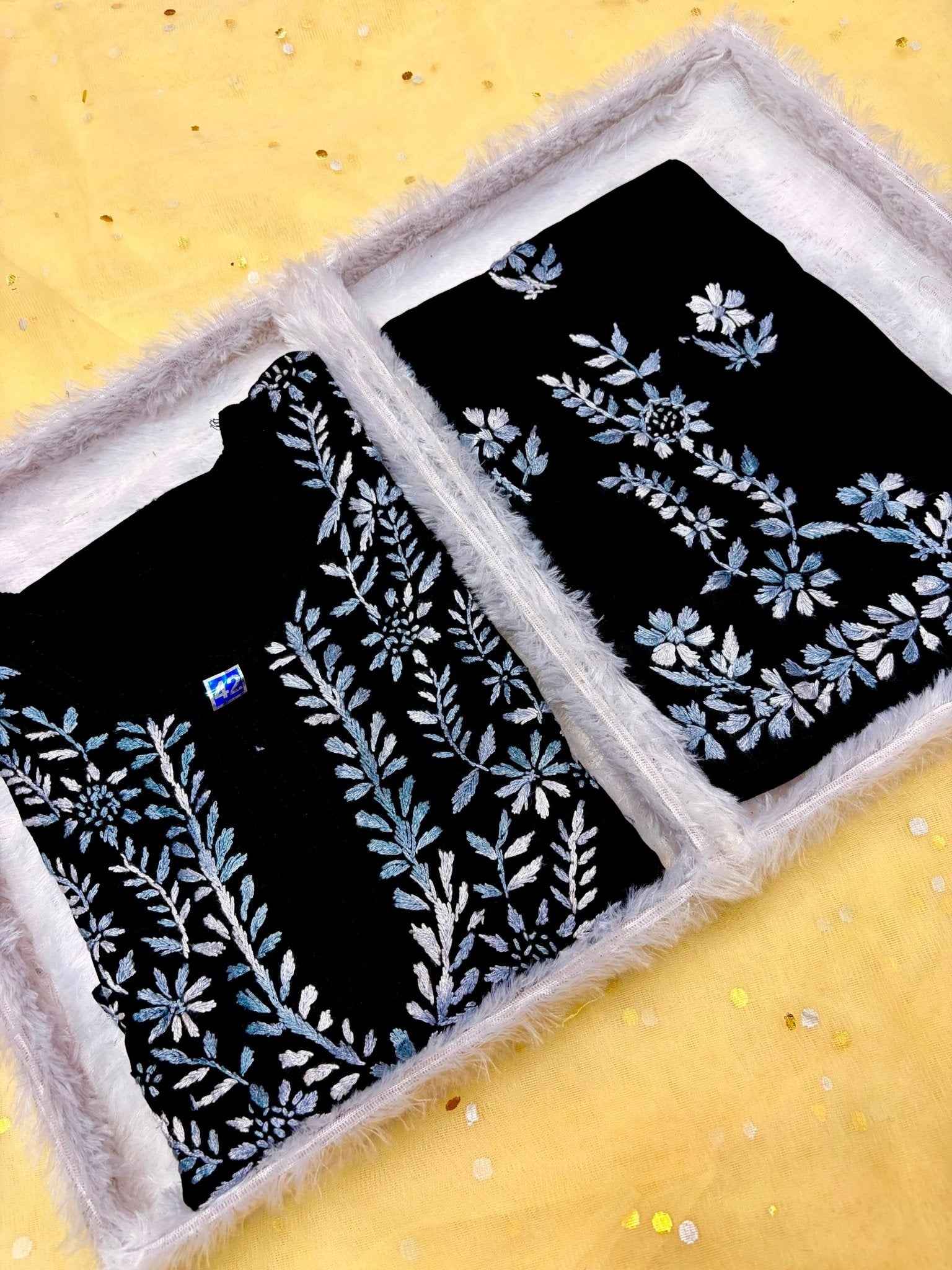 Modal cotton heavywork flowered set - Chikankari official