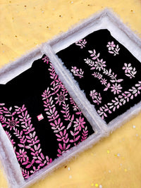 Modal cotton heavywork flowered set - Chikankari official