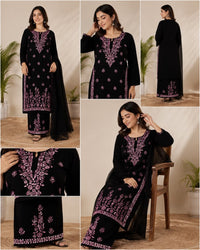 Modal cotton heavywork flowered set - Chikankari official