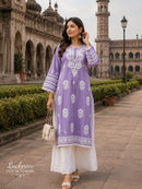 Modal Cotton long handwork Kurta - Chikankari official