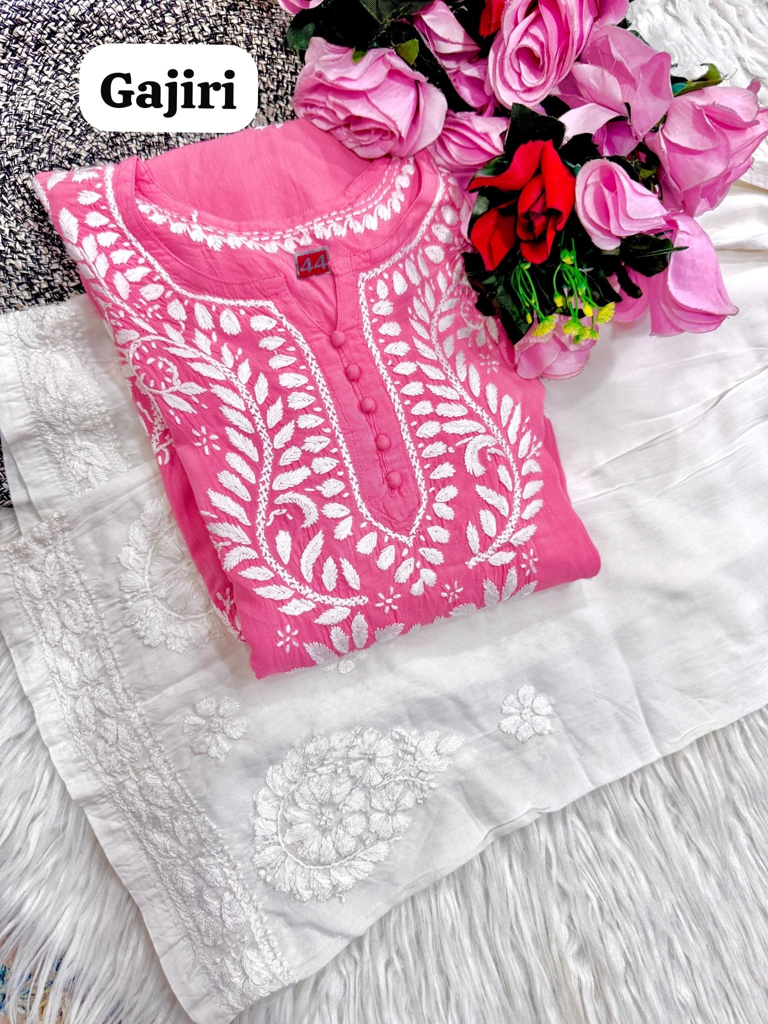 Modal Cotton long handwork Kurta - Chikankari official