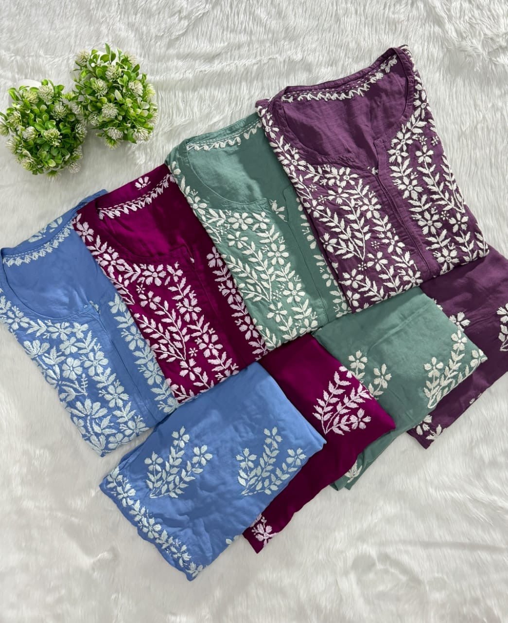 Modal Cotton New concept Chikan Combo. - Chikankari official